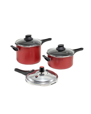 KIT PANELAS DE PRESSÃO FECHAMENTO EXTERNO - ROUGE KIT PANELAS DE PRESSÃO FECHAMENTO EXTERNO - ROUGE
